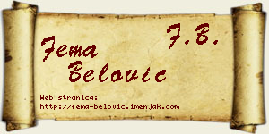 Fema Belović vizit kartica